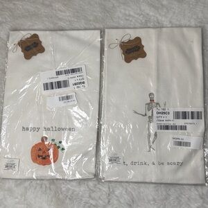 Mud Pie‎ Halloween Set 2 Tea Hand Towels NEW 
Neutral Decor Hostess Gift Home